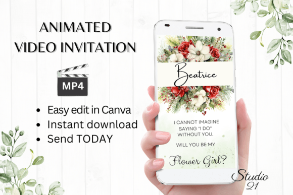 Christmas Flower Girl Proposal W3186FG: A Festive Design Asset