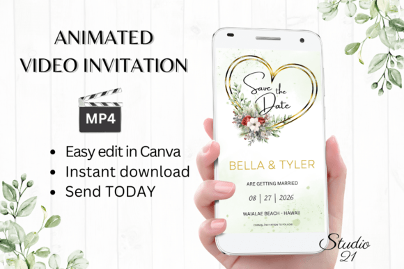Digital Save the Date Announcement W2188: Instant Style for Your Event