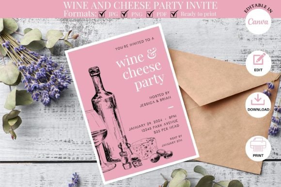 Elegant Invites for Your Wine & Cheese Tasting Event