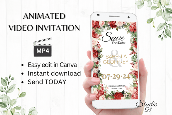 Red Roses Save the Date Invite: A Modern Digital Solution