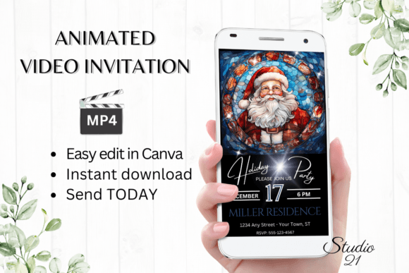 Smartphone Christmas Party Invitation: Edit & Share in Minutes